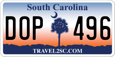 SC license plate DOP496
