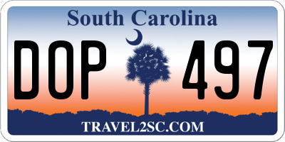 SC license plate DOP497
