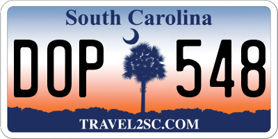 SC license plate DOP548