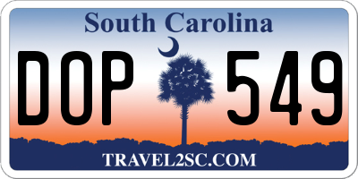 SC license plate DOP549