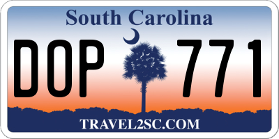 SC license plate DOP771