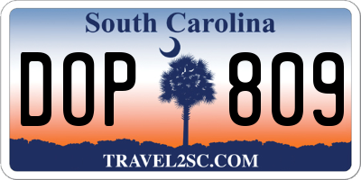 SC license plate DOP809