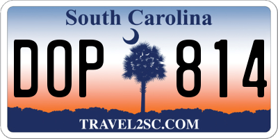 SC license plate DOP814