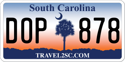 SC license plate DOP878