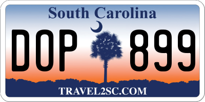 SC license plate DOP899