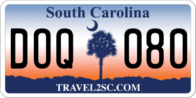 SC license plate DOQ080