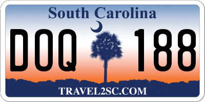 SC license plate DOQ188