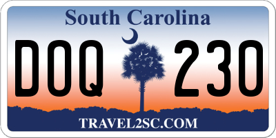 SC license plate DOQ230