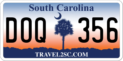 SC license plate DOQ356
