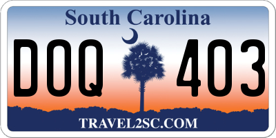 SC license plate DOQ403