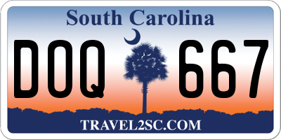 SC license plate DOQ667