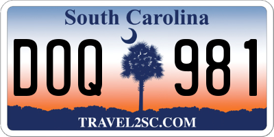 SC license plate DOQ981