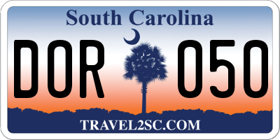 SC license plate DOR050