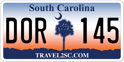 SC license plate DOR145