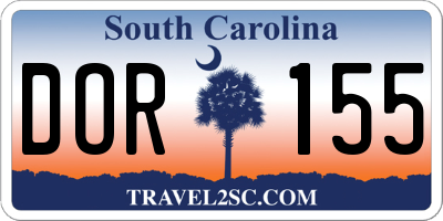 SC license plate DOR155