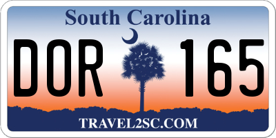 SC license plate DOR165