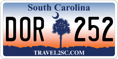 SC license plate DOR252