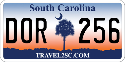 SC license plate DOR256