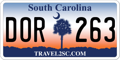 SC license plate DOR263