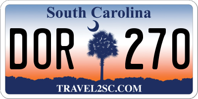 SC license plate DOR270