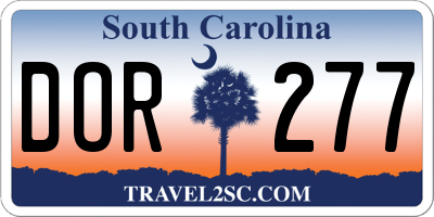 SC license plate DOR277