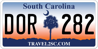 SC license plate DOR282