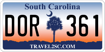 SC license plate DOR361
