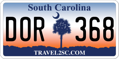 SC license plate DOR368