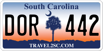 SC license plate DOR442