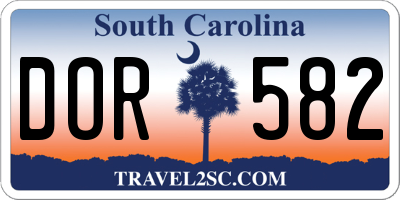 SC license plate DOR582