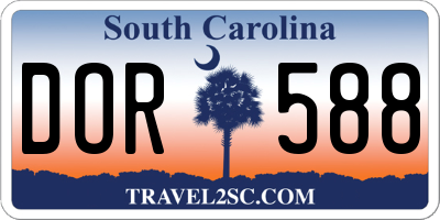 SC license plate DOR588