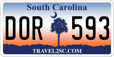 SC license plate DOR593
