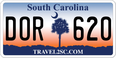 SC license plate DOR620