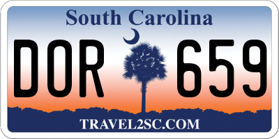 SC license plate DOR659