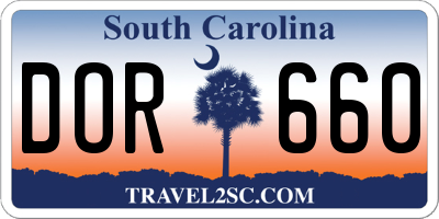SC license plate DOR660