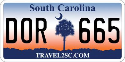 SC license plate DOR665