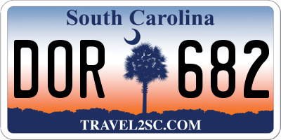 SC license plate DOR682
