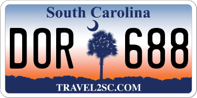 SC license plate DOR688
