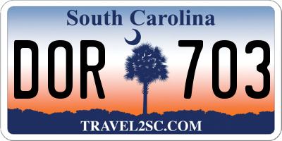 SC license plate DOR703