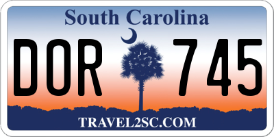 SC license plate DOR745