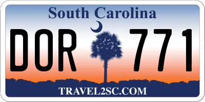 SC license plate DOR771