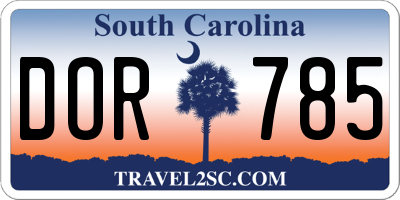 SC license plate DOR785
