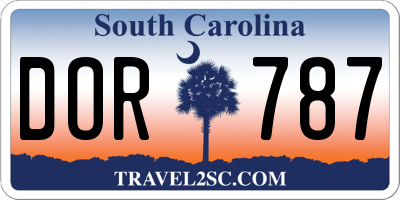 SC license plate DOR787