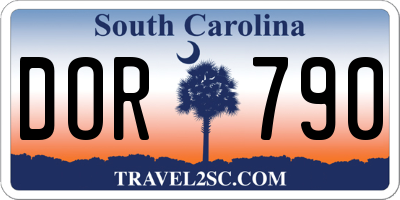 SC license plate DOR790