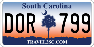 SC license plate DOR799