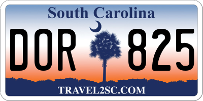 SC license plate DOR825