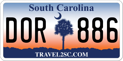 SC license plate DOR886