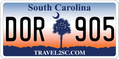 SC license plate DOR905