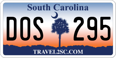 SC license plate DOS295