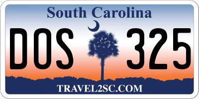 SC license plate DOS325